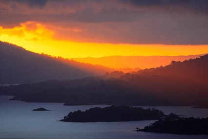 LakeArenalSunsetTierras Morenas wind farmCostaRica