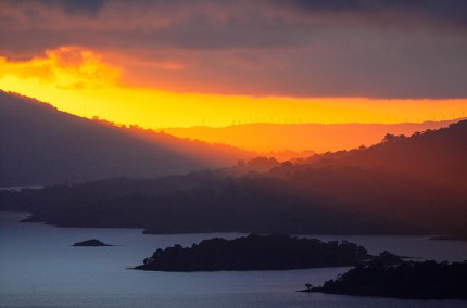 LakeArenalSunsetTierras Morenas wind farmCostaRica